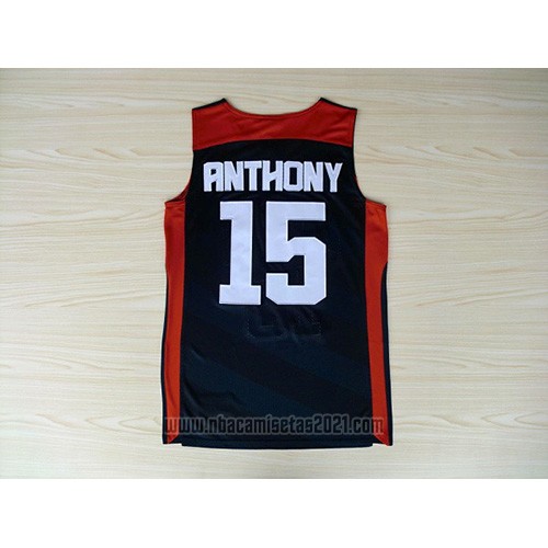 Camiseta USA 2012 Carmelo Anthony #15 Negro